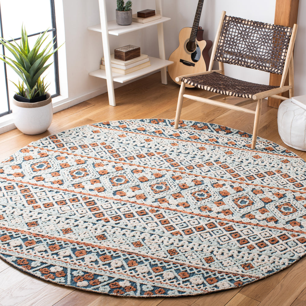 SAFAVIEH Aspen APN530M Handmade Blue / Orange Rug Image 2