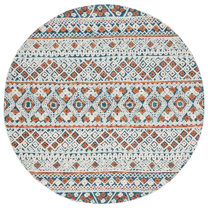 SAFAVIEH Aspen APN530M Handmade Blue / Orange Rug Image 4