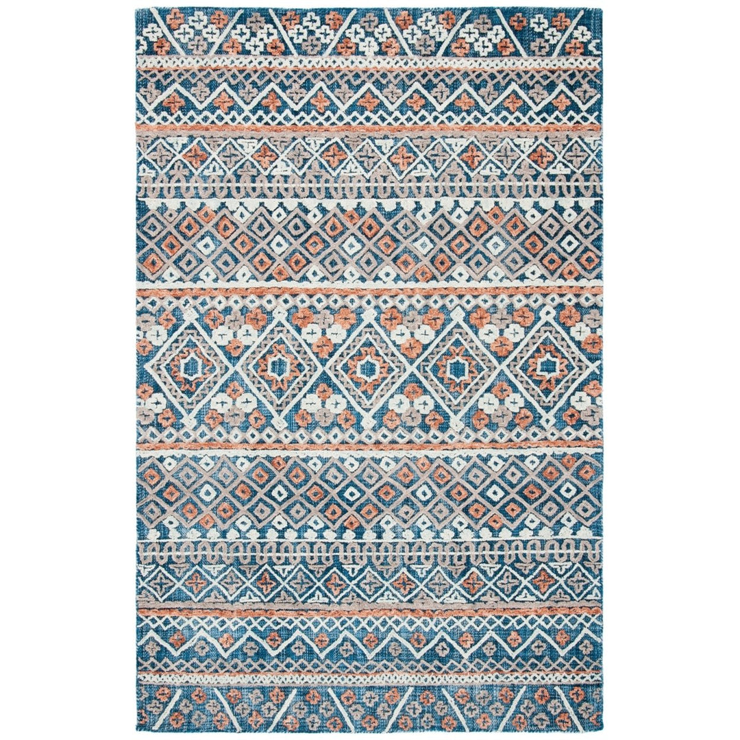 SAFAVIEH Aspen APN530M Handmade Blue / Orange Rug Image 1