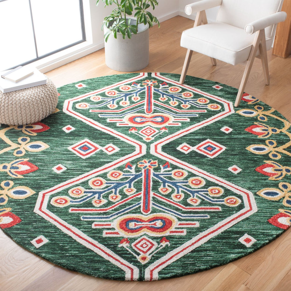 SAFAVIEH Aspen APN703Y Handmade Green / Ivory Rug Image 2