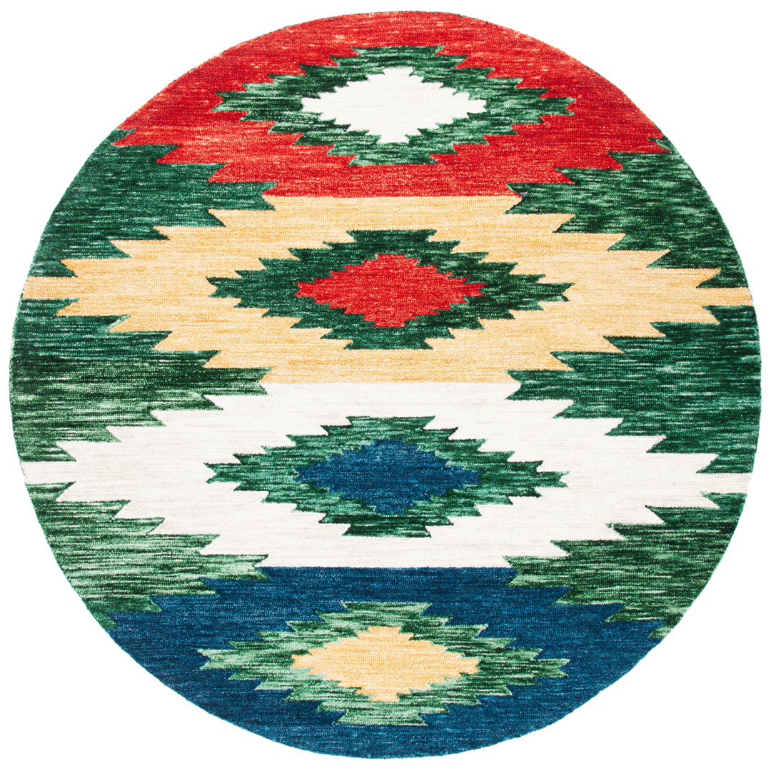 SAFAVIEH Aspen Collection APN704Y Handmade Green/Red Rug Image 4