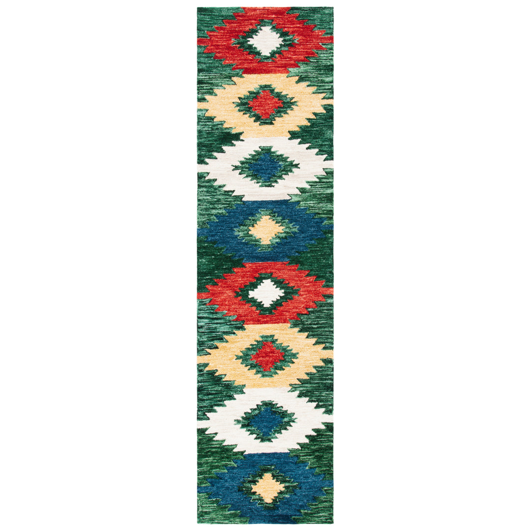 SAFAVIEH Aspen Collection APN704Y Handmade Green/Red Rug Image 5