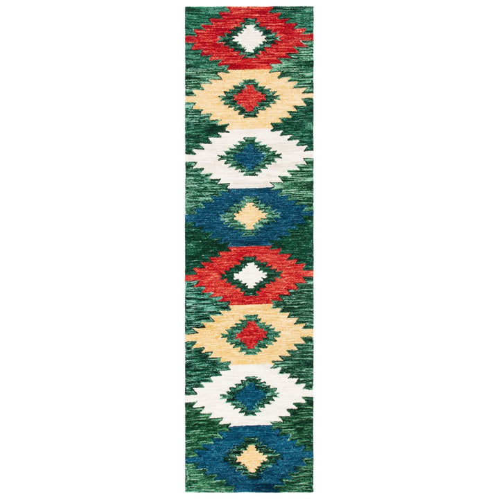 SAFAVIEH Aspen Collection APN704Y Handmade Green/Red Rug Image 1