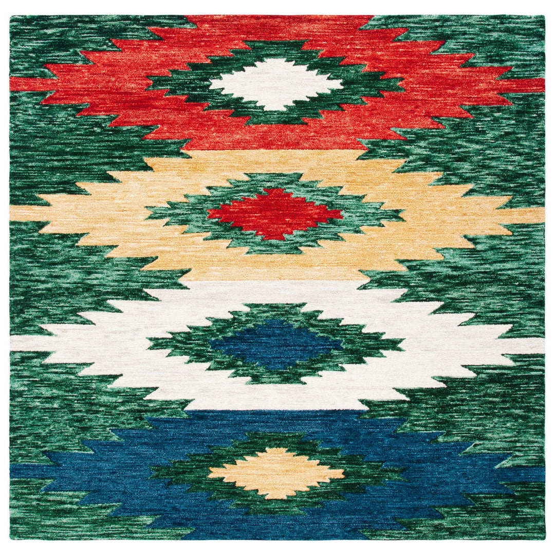 SAFAVIEH Aspen Collection APN704Y Handmade Green/Red Rug Image 6