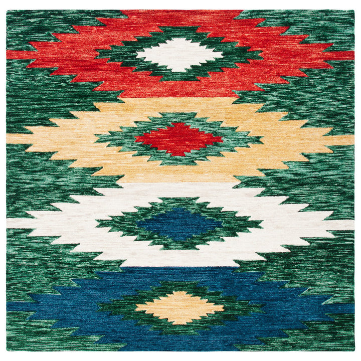 SAFAVIEH Aspen Collection APN704Y Handmade Green/Red Rug Image 6