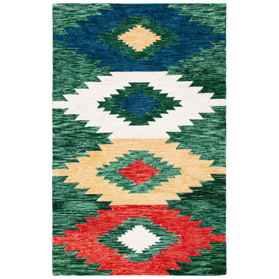 SAFAVIEH Aspen Collection APN704Y Handmade Green/Red Rug Image 1
