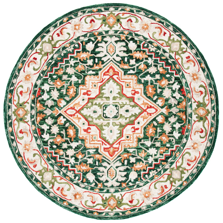 SAFAVIEH Aspen Collection APN705Q Handmade Green/Red Rug Image 4