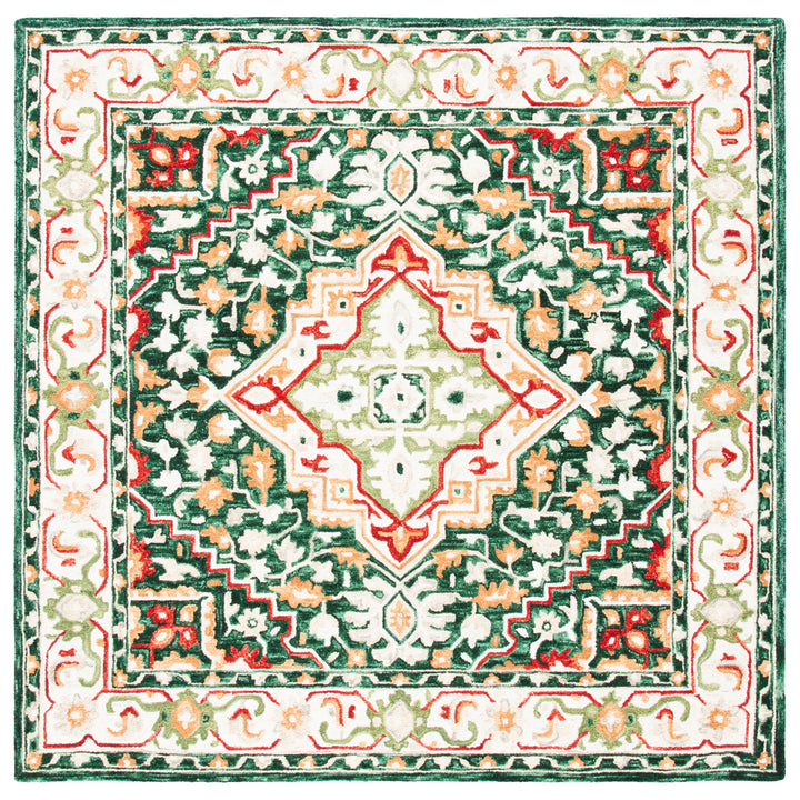 SAFAVIEH Aspen Collection APN705Q Handmade Green/Red Rug Image 6