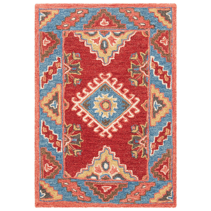 SAFAVIEH Aspen Collection APN803Q Handmade Red / Blue Rug Image 1