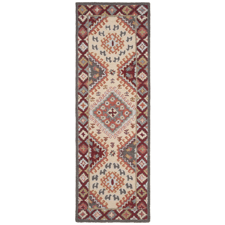 SAFAVIEH Aspen Collection APN801Q Handmade Red/Ivory Rug Image 1