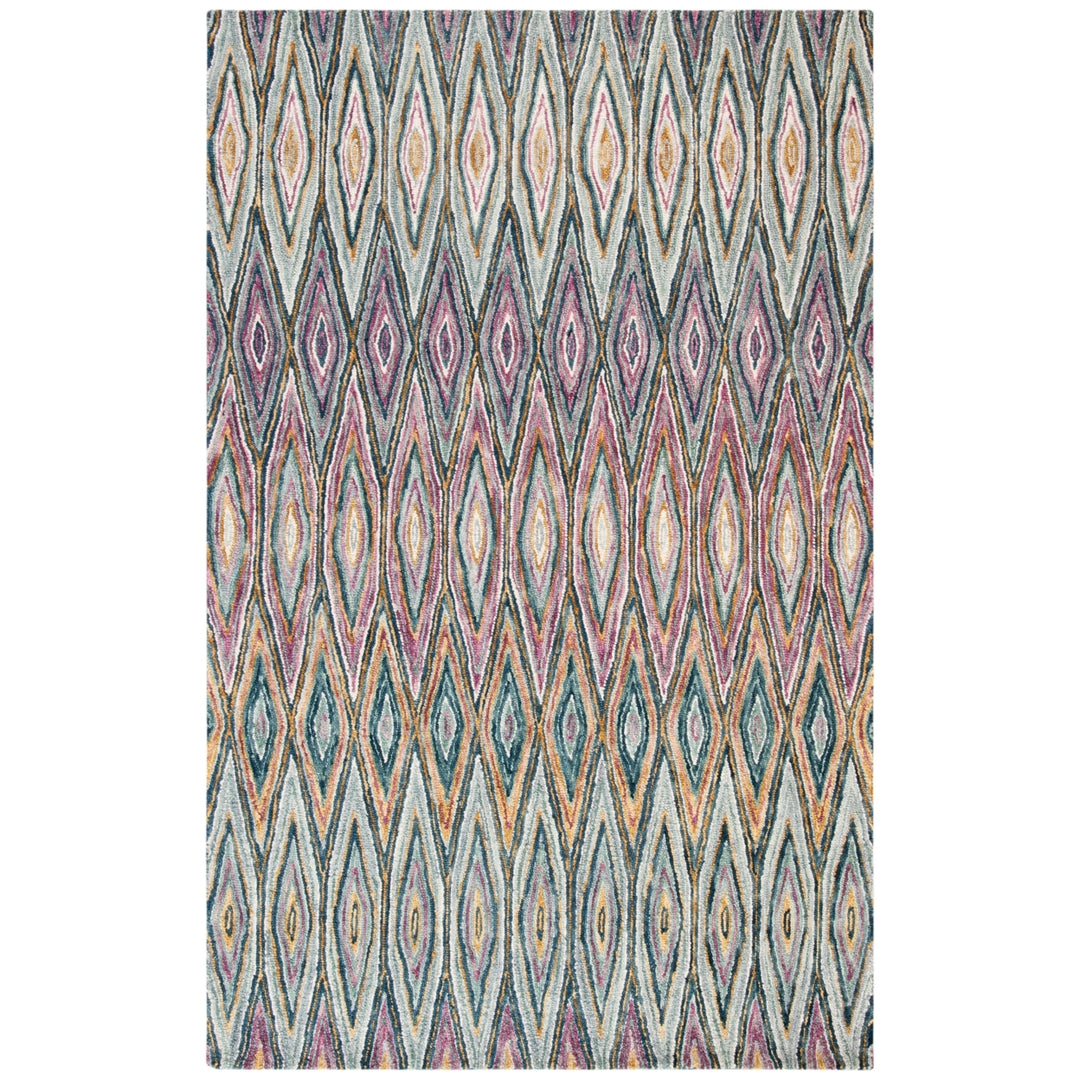 SAFAVIEH Aspen Collection APN805M Handmade Blue/Pink Rug Image 2