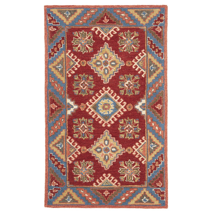 SAFAVIEH Aspen Collection APN803Q Handmade Red / Blue Rug Image 1