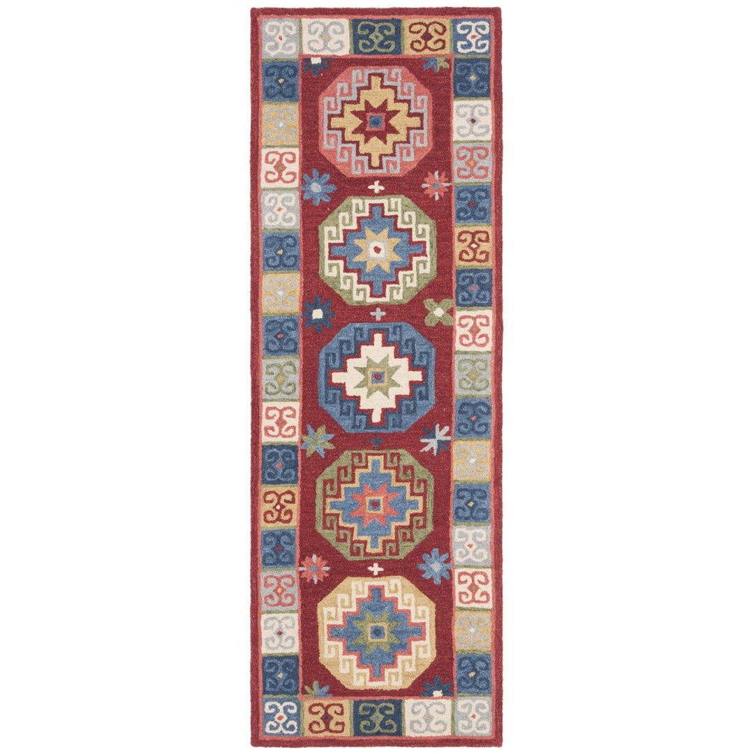 SAFAVIEH Aspen Collection APN802Q Handmade Red / Blue Rug Image 4