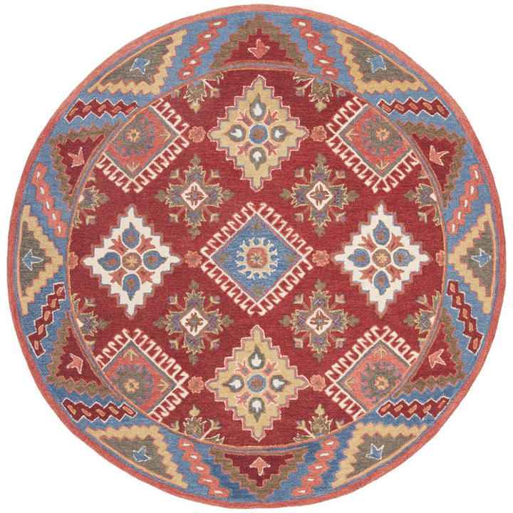 SAFAVIEH Aspen Collection APN803Q Handmade Red / Blue Rug Image 7