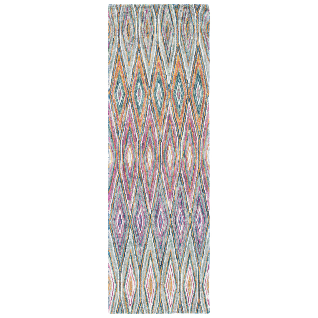 SAFAVIEH Aspen Collection APN805M Handmade Blue/Pink Rug Image 1