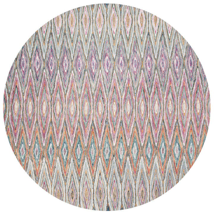 SAFAVIEH Aspen Collection APN805M Handmade Blue/Pink Rug Image 6