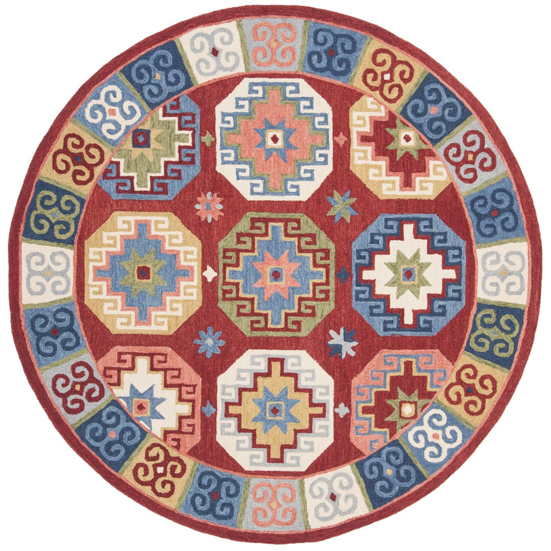 SAFAVIEH Aspen Collection APN802Q Handmade Red / Blue Rug Image 1