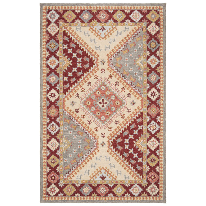 SAFAVIEH Aspen Collection APN801Q Handmade Red/Ivory Rug Image 1