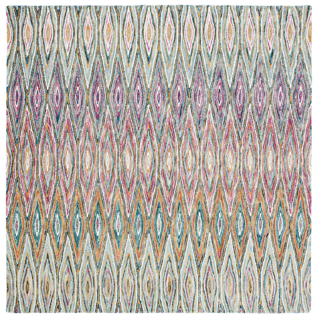 SAFAVIEH Aspen Collection APN805M Handmade Blue/Pink Rug Image 1