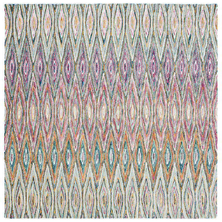 SAFAVIEH Aspen Collection APN805M Handmade Blue/Pink Rug Image 1