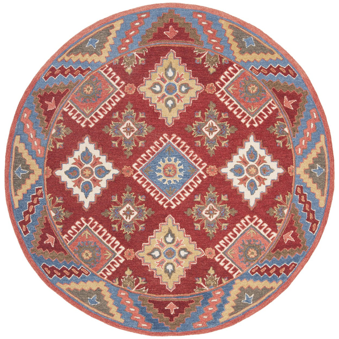 SAFAVIEH Aspen Collection APN803Q Handmade Red / Blue Rug Image 1