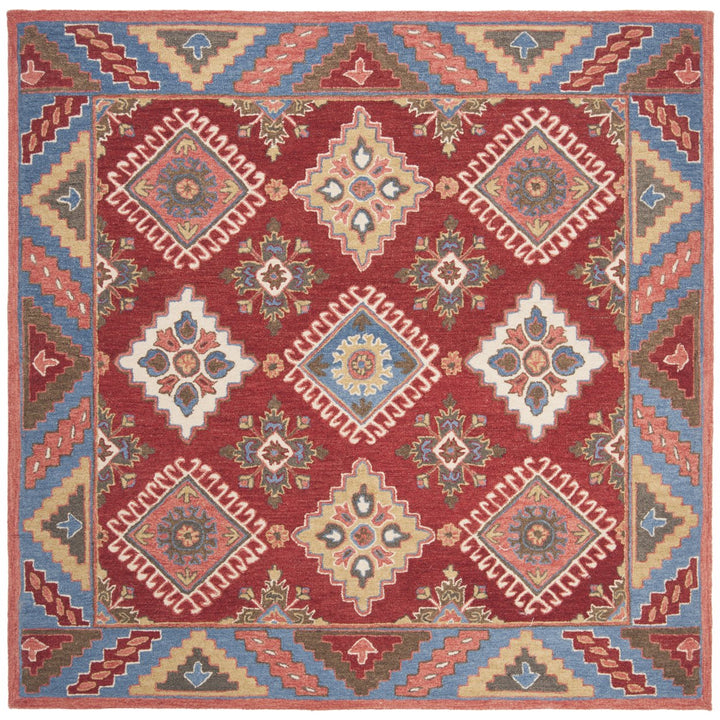 SAFAVIEH Aspen Collection APN803Q Handmade Red / Blue Rug Image 1