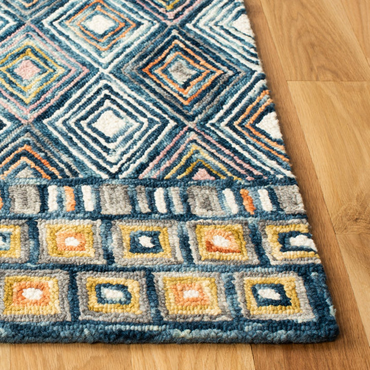 SAFAVIEH Aspen Collection APN810M Handmade Blue/Gold Rug Image 4