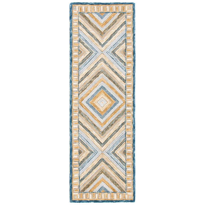 SAFAVIEH Aspen Collection APN809N Handmade Navy/Gold Rug Image 1