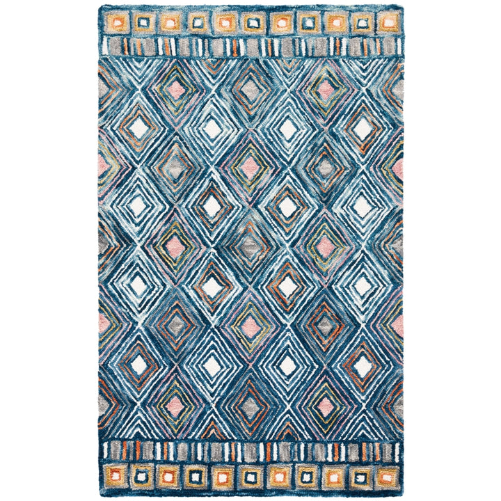 SAFAVIEH Aspen Collection APN810M Handmade Blue/Gold Rug Image 7