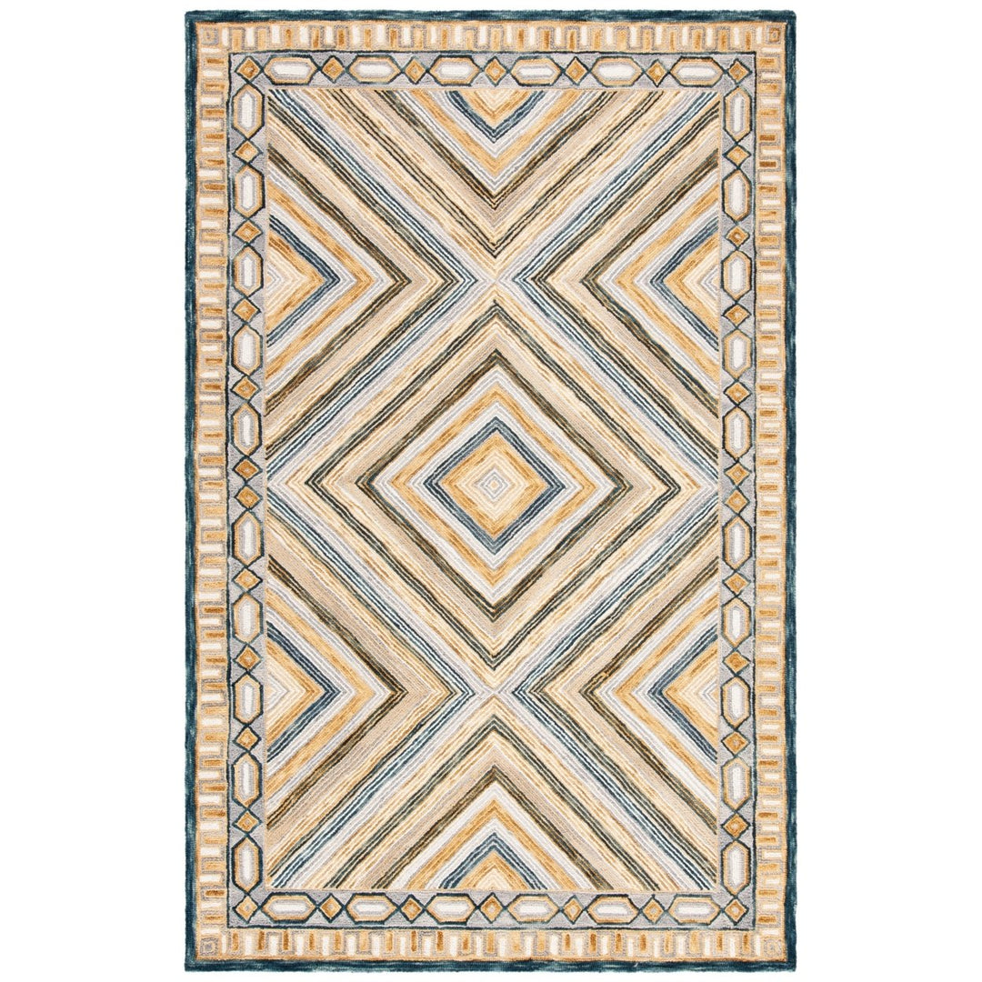 SAFAVIEH Aspen Collection APN809N Handmade Navy/Gold Rug Image 1