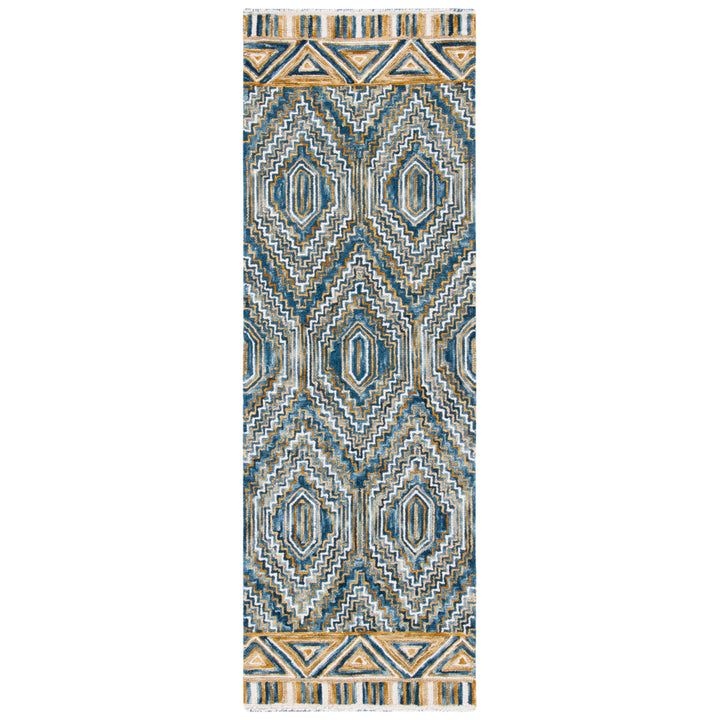 SAFAVIEH Aspen Collection APN822M Handmade Blue/Gold Rug Image 4