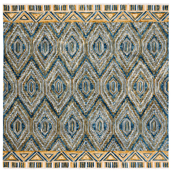 SAFAVIEH Aspen Collection APN822M Handmade Blue/Gold Rug Image 7