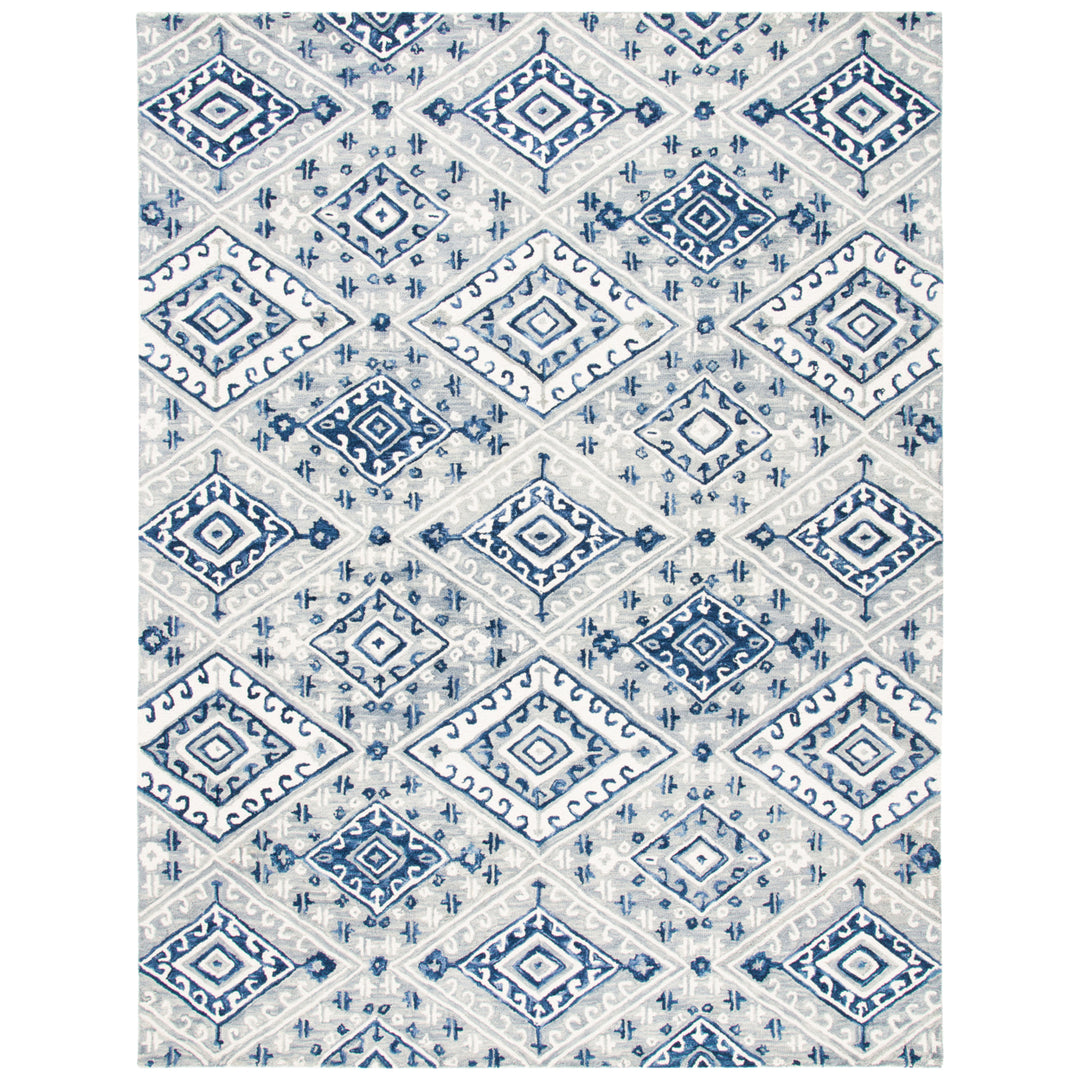 SAFAVIEH Aspen Collection APN826F Handmade Grey/Navy Rug Image 1