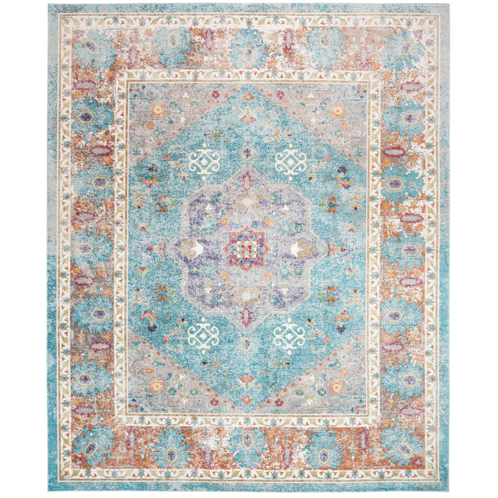 SAFAVIEH Aria Collection ARA100B Blue / Creme Rug Image 1