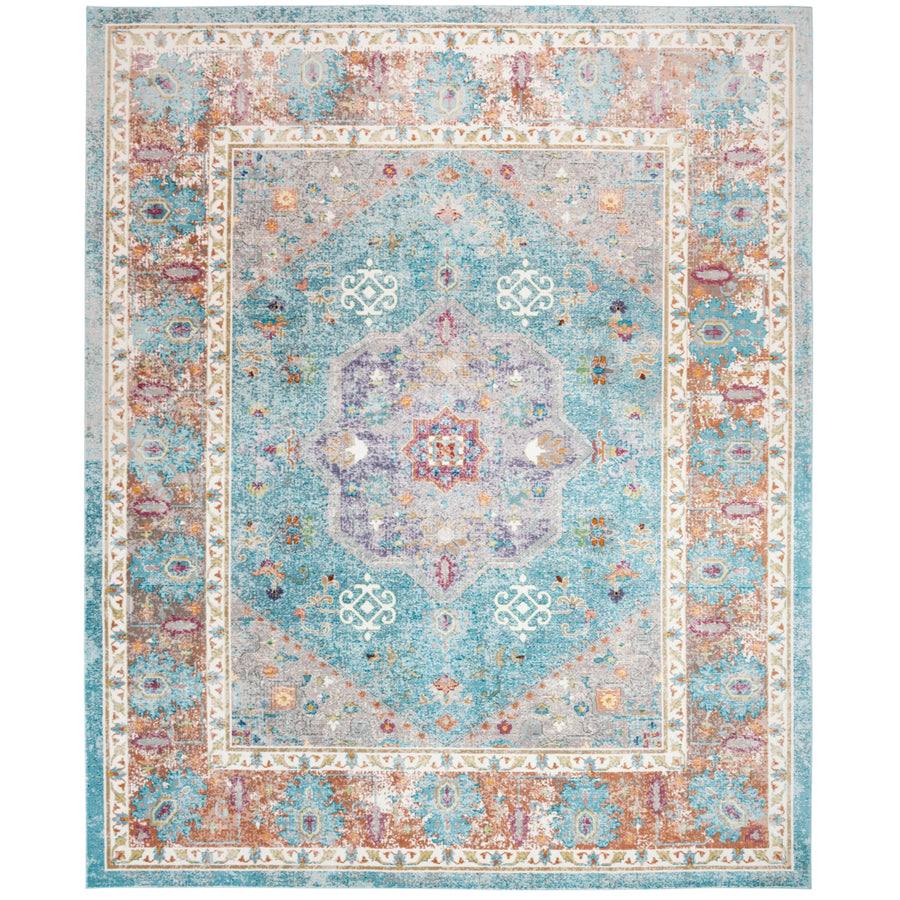 SAFAVIEH Aria Collection ARA100B Blue / Creme Rug Image 1