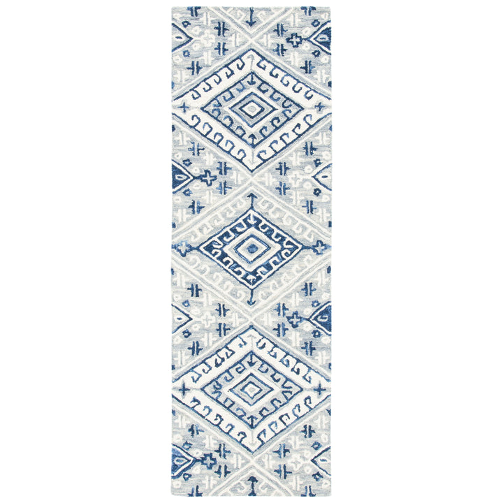 SAFAVIEH Aspen Collection APN826F Handmade Grey/Navy Rug Image 5