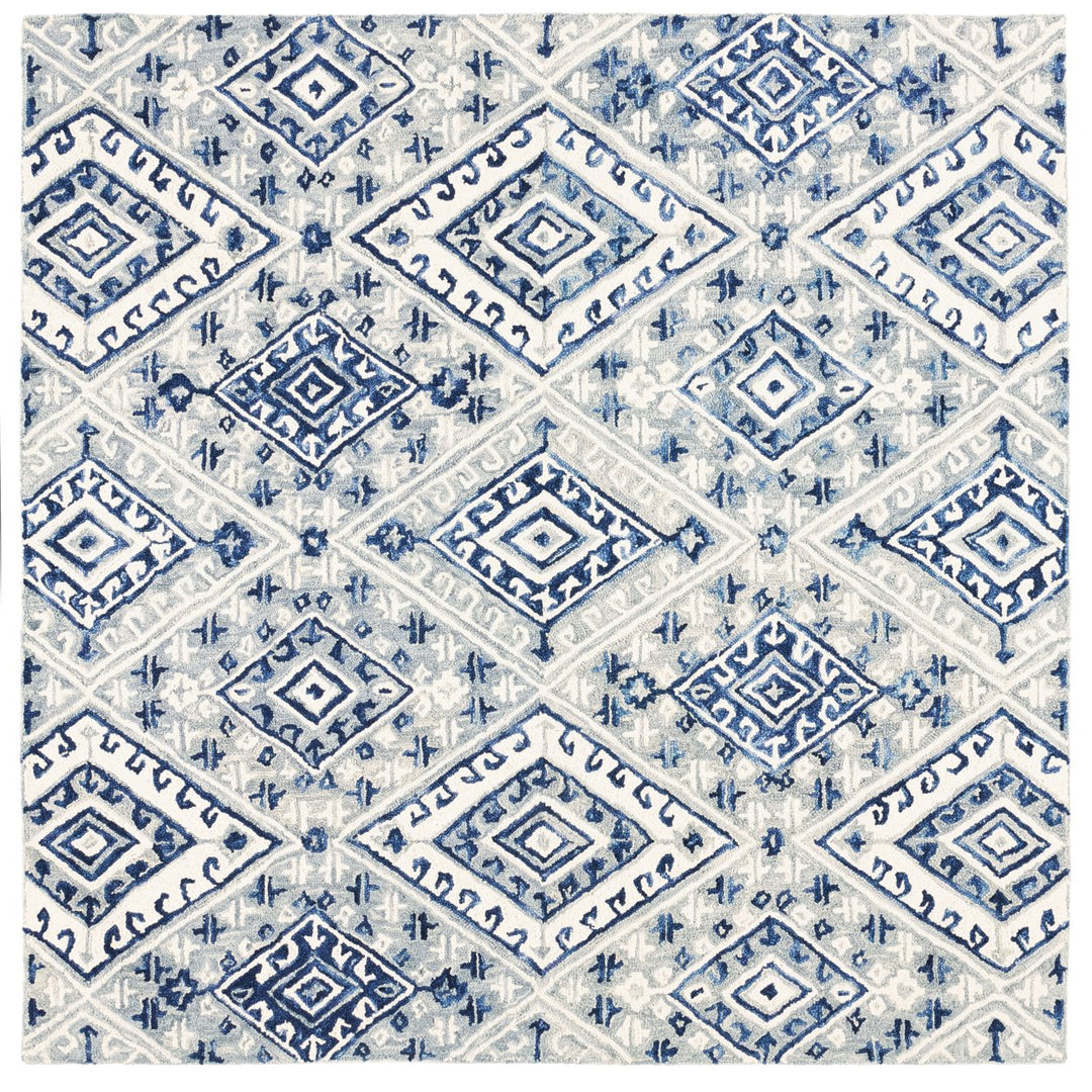 SAFAVIEH Aspen Collection APN826F Handmade Grey/Navy Rug Image 1