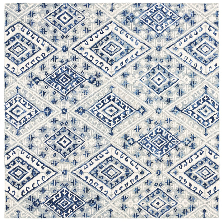 SAFAVIEH Aspen Collection APN826F Handmade Grey/Navy Rug Image 1