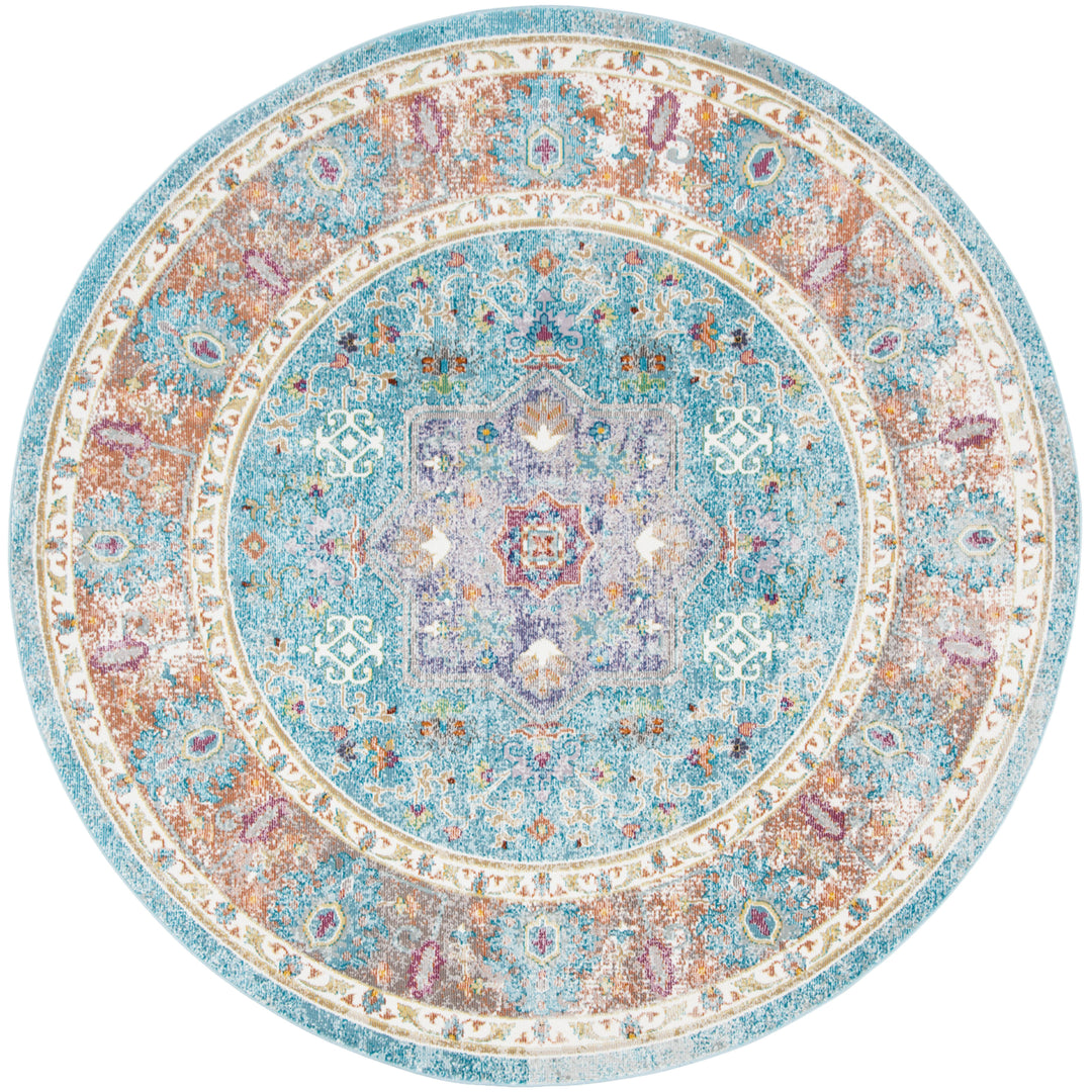 SAFAVIEH Aria Collection ARA100B Blue / Creme Rug Image 4