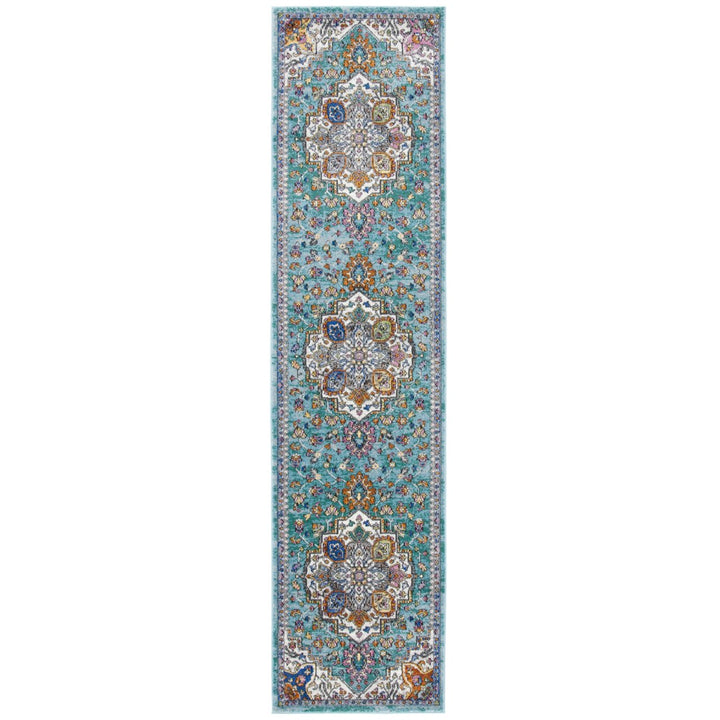 SAFAVIEH Aria Collection ARA102K Turquoise / Ivory Rug Image 5