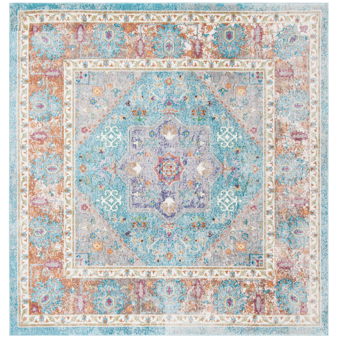 SAFAVIEH Aria Collection ARA100B Blue / Creme Rug Image 6