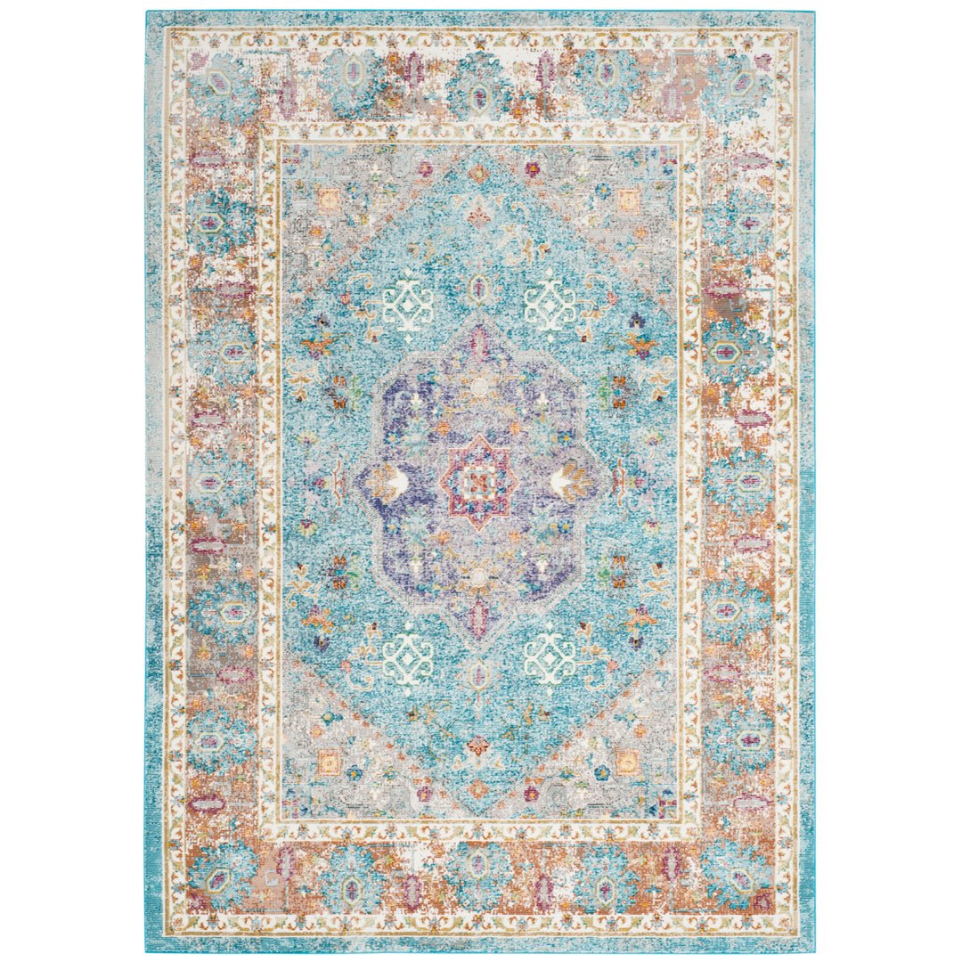 SAFAVIEH Aria Collection ARA100B Blue / Creme Rug Image 9