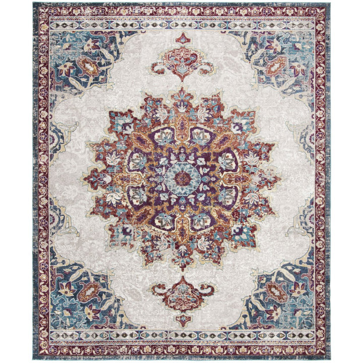 SAFAVIEH Aria Collection ARA103A Ivory / Navy Rug Image 1