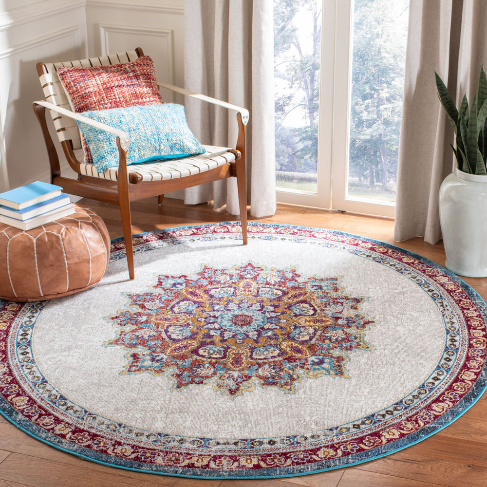 SAFAVIEH Aria Collection ARA103A Ivory / Navy Rug Image 2