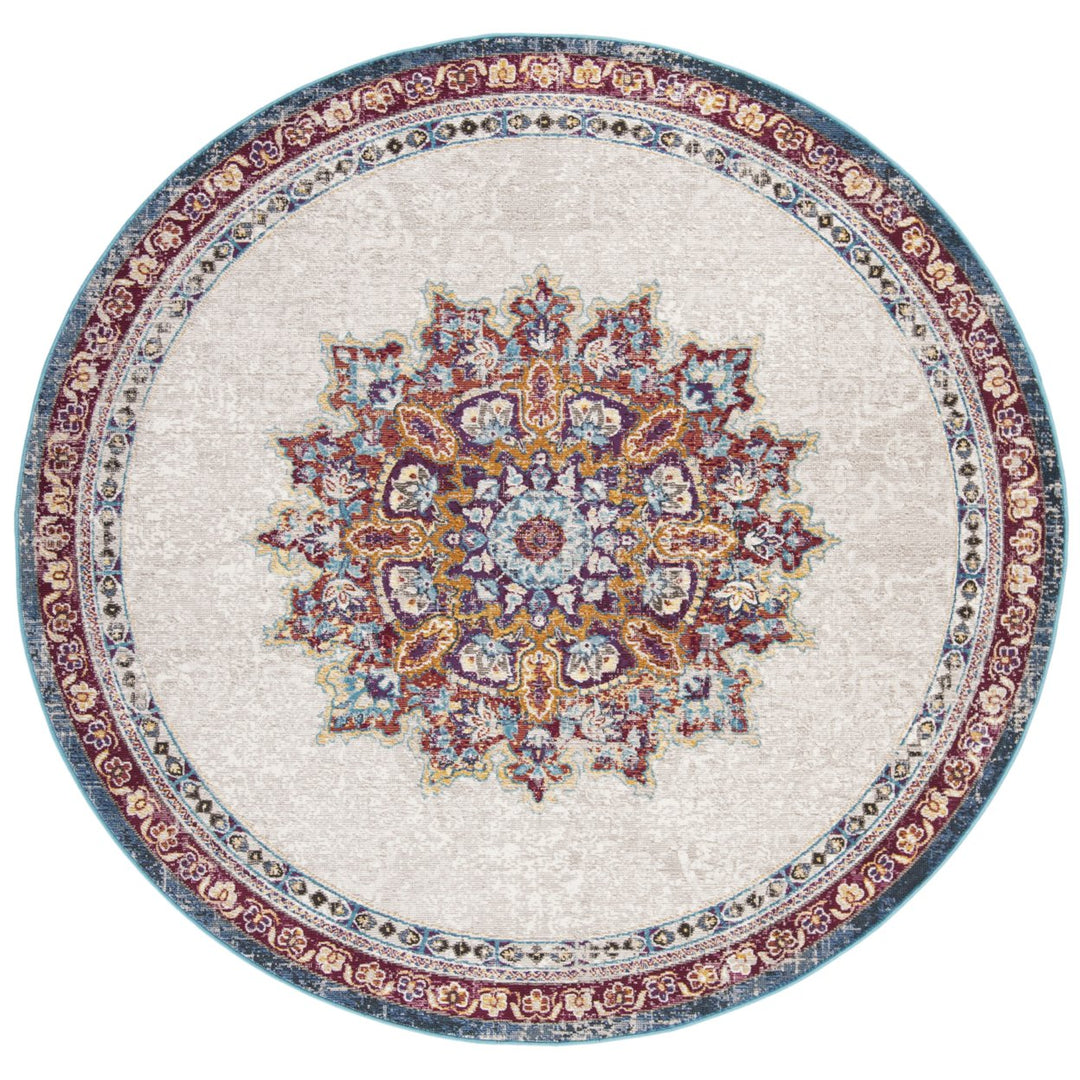 SAFAVIEH Aria Collection ARA103A Ivory / Navy Rug Image 4