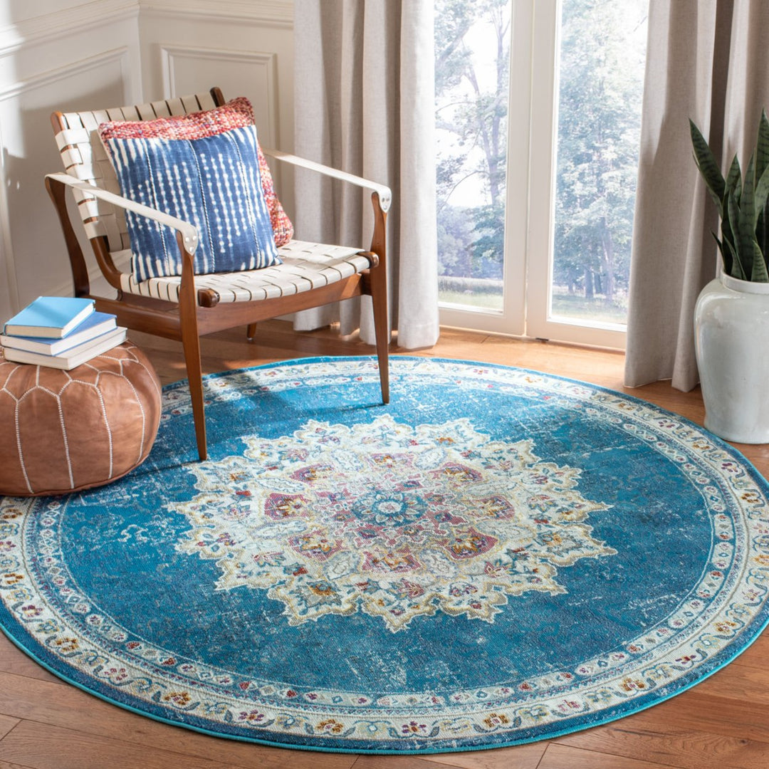 SAFAVIEH Aria Collection ARA103N Navy / Ivory Rug Image 2