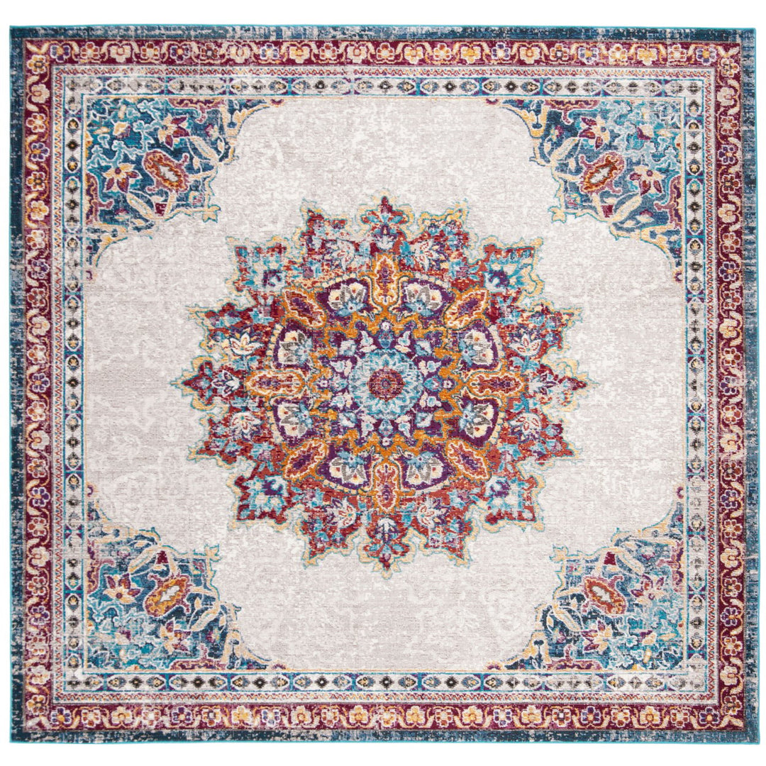 SAFAVIEH Aria Collection ARA103A Ivory / Navy Rug Image 1