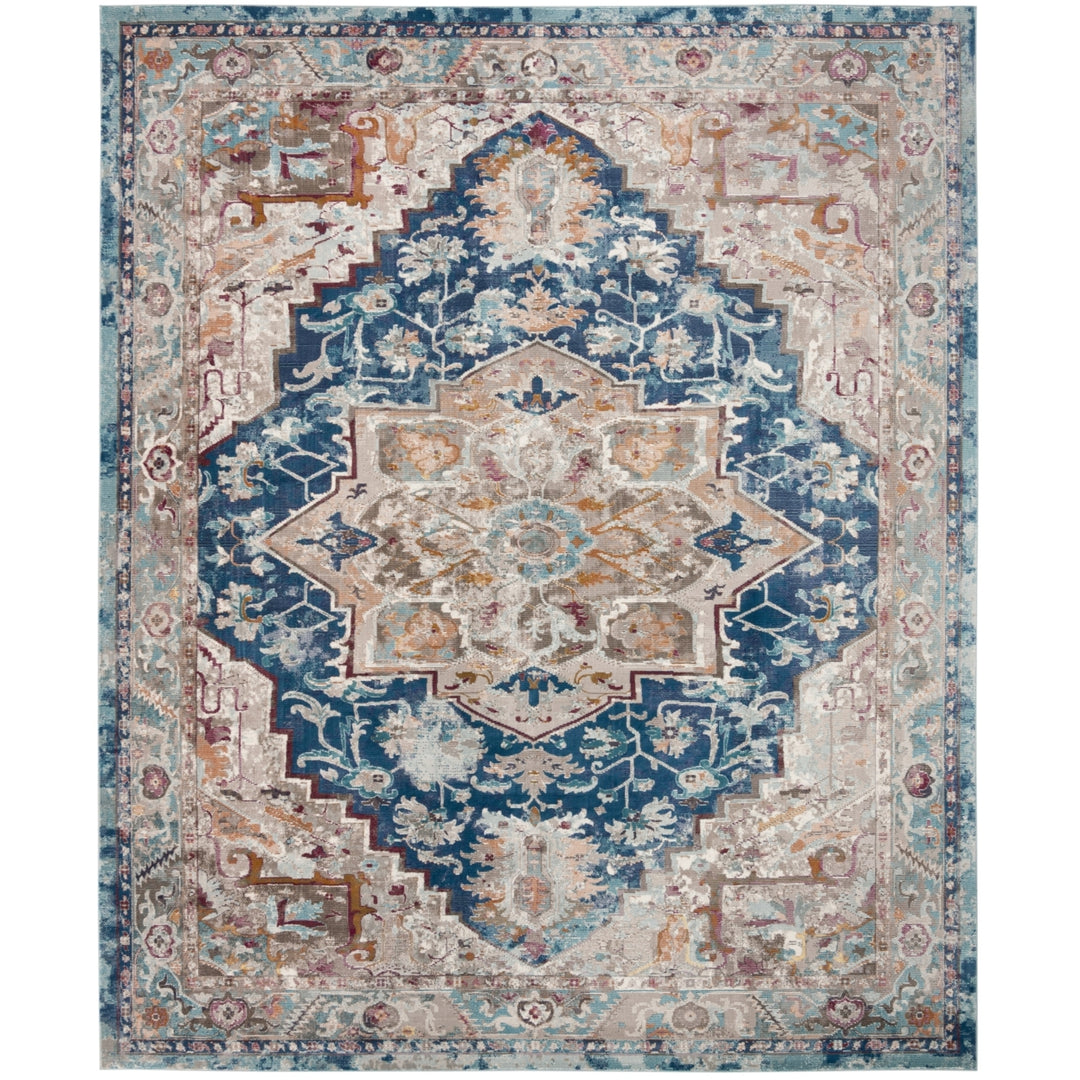 SAFAVIEH Aria Collection ARA119B Blue / Beige Rug Image 1