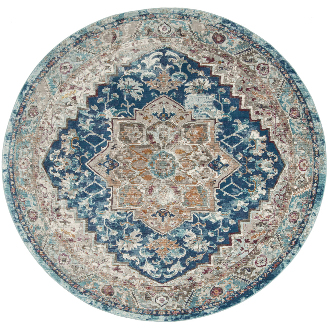 SAFAVIEH Aria Collection ARA119B Blue / Beige Rug Image 4