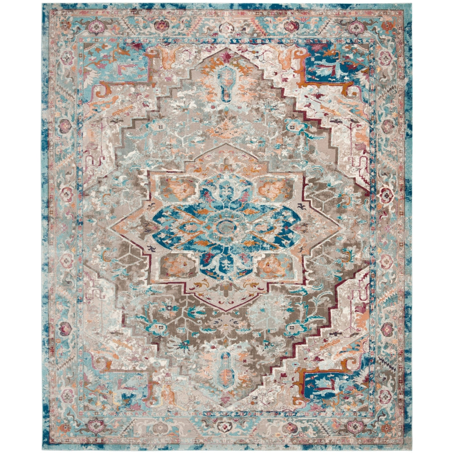 SAFAVIEH Aria Collection ARA119E Beige / Blue Rug Image 1